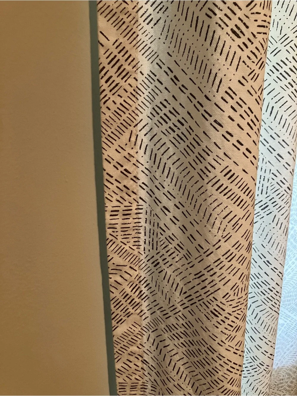 West Elm Fragmented Lines Grey 48”x90” Dot Dash Curtains Unlined - Set of 2